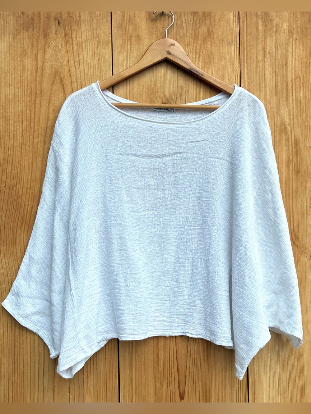 Meo Meli White Linen Summer Gauze Top Sz Large